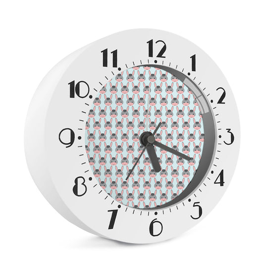 Cute Cartoon Donkey Pattern Print Alarm Clock