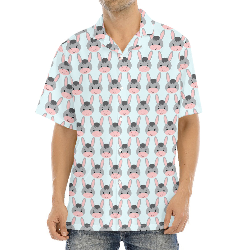 Cute Cartoon Donkey Pattern Print Aloha Shirt
