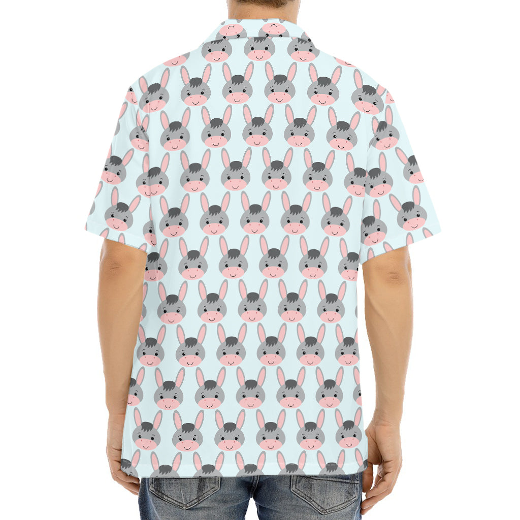 Cute Cartoon Donkey Pattern Print Aloha Shirt