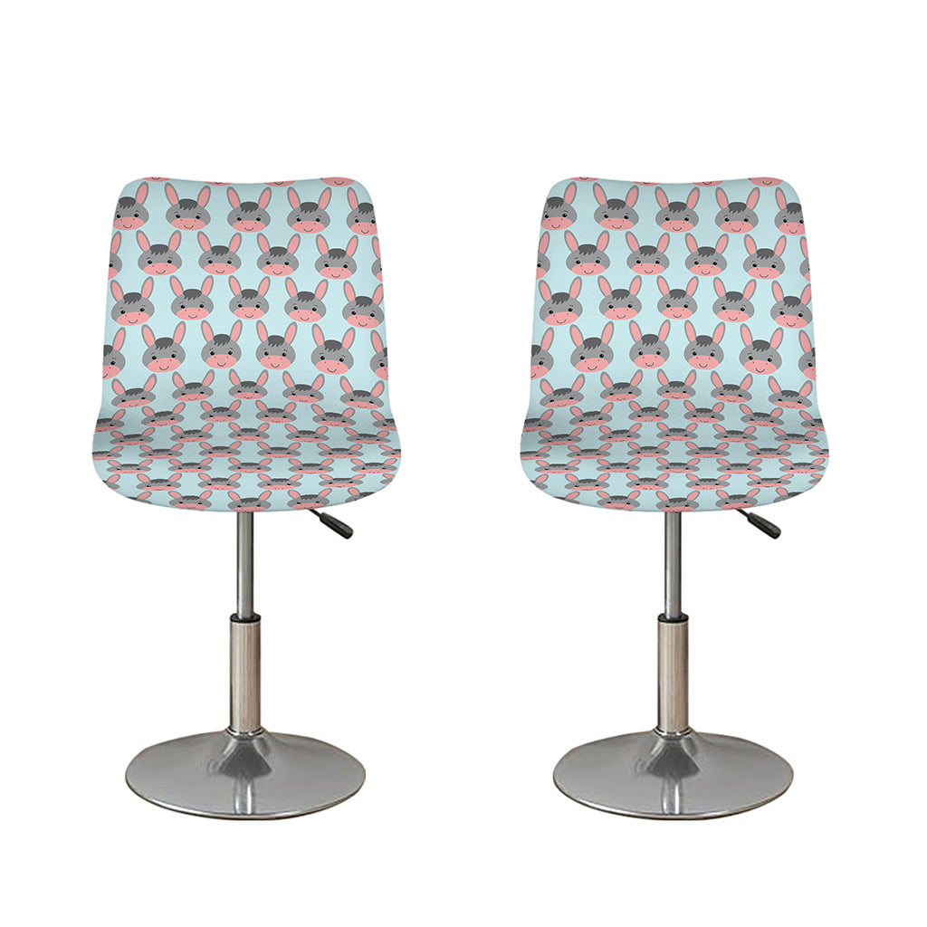 Cute Cartoon Donkey Pattern Print Bar Stool Covers