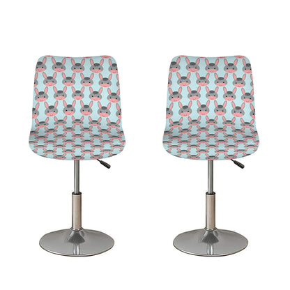 Cute Cartoon Donkey Pattern Print Bar Stool Covers