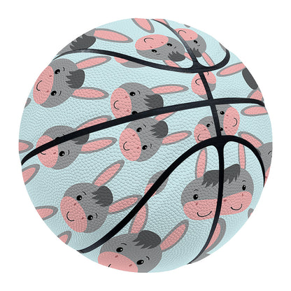 Cute Cartoon Donkey Pattern Print Basketball