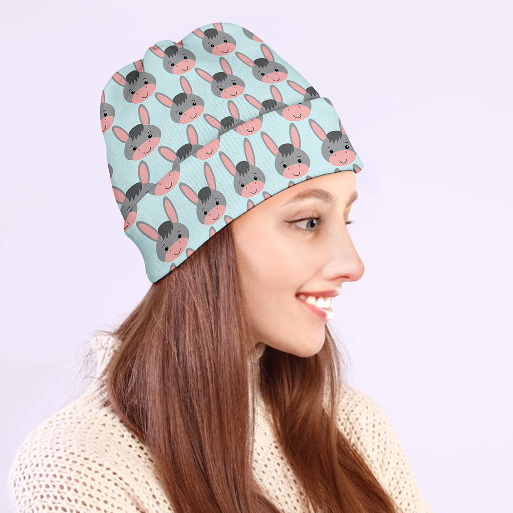 Cute Cartoon Donkey Pattern Print Beanie