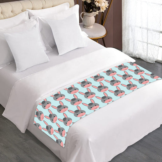 Cute Cartoon Donkey Pattern Print Bed Runner