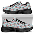 Cute Cartoon Donkey Pattern Print Black Chunky Shoes