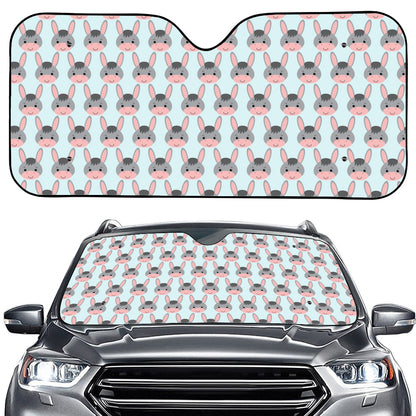 Cute Cartoon Donkey Pattern Print Car Windshield Sun Shade