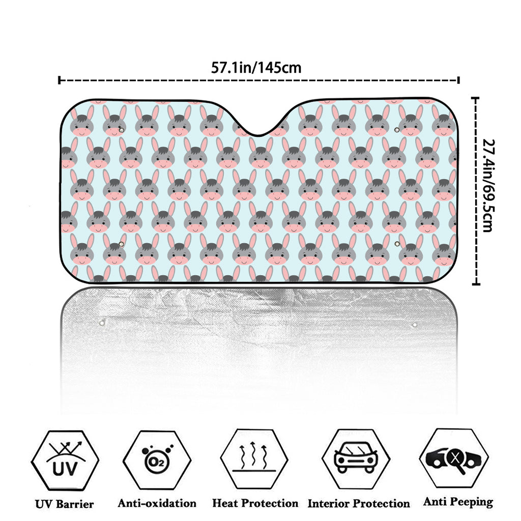 Cute Cartoon Donkey Pattern Print Car Windshield Sun Shade