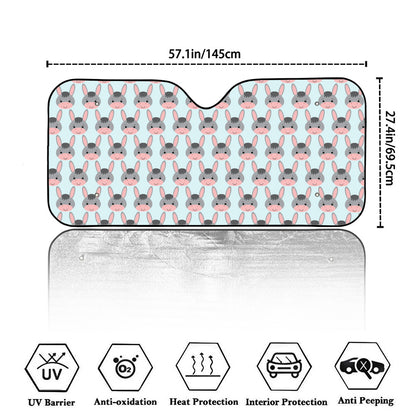 Cute Cartoon Donkey Pattern Print Car Windshield Sun Shade