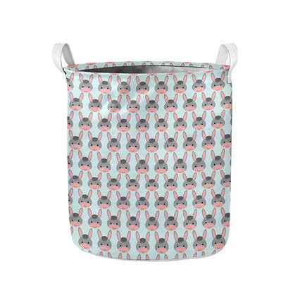 Cute Cartoon Donkey Pattern Print Collapsible Laundry Basket