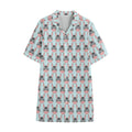 Cute Cartoon Donkey Pattern Print Cotton Hawaiian Shirt