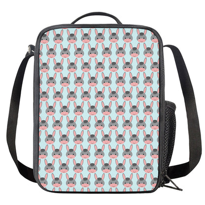 Cute Cartoon Donkey Pattern Print Crossbody Lunch Bag