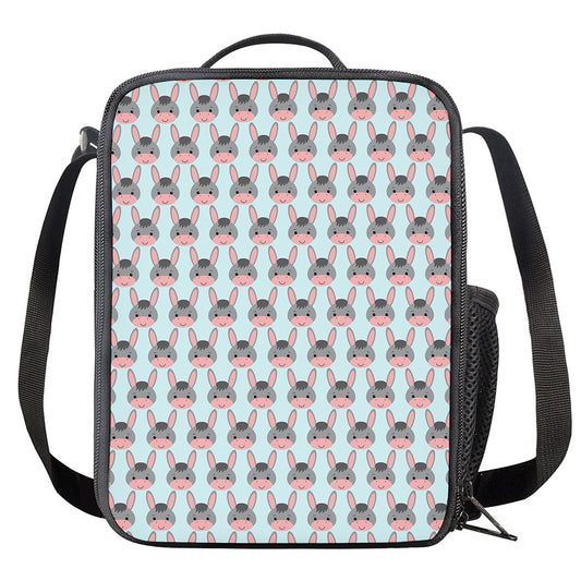 Cute Cartoon Donkey Pattern Print Crossbody Lunch Bag