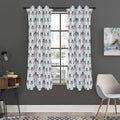 Cute Cartoon Donkey Pattern Print Grommet Curtain Panels