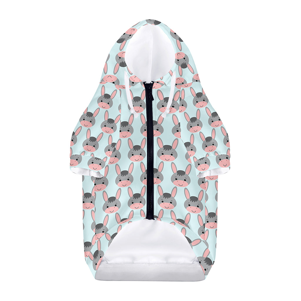 Cute Cartoon Donkey Pattern Print Dog Zip Up Hoodie