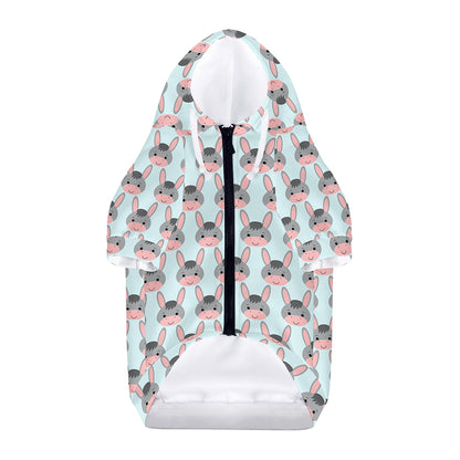 Cute Cartoon Donkey Pattern Print Dog Zip Up Hoodie