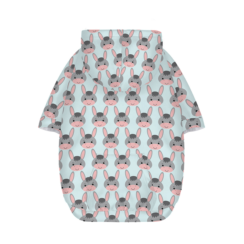 Cute Cartoon Donkey Pattern Print Dog Zip Up Hoodie