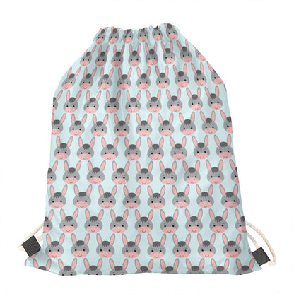 Cute Cartoon Donkey Pattern Print Drawstring Bag