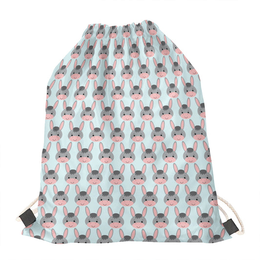 Cute Cartoon Donkey Pattern Print Drawstring Bag