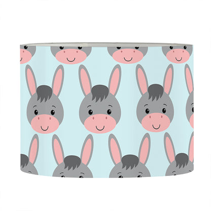Cute Cartoon Donkey Pattern Print Drum Lamp Shade