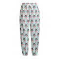 Cute Cartoon Donkey Pattern Print Fleece Lined Knit Pants
