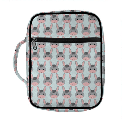 Cute Cartoon Donkey Pattern Print Front Pocket Bible Bag