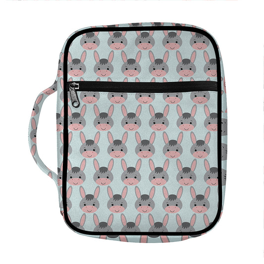 Cute Cartoon Donkey Pattern Print Front Pocket Bible Bag