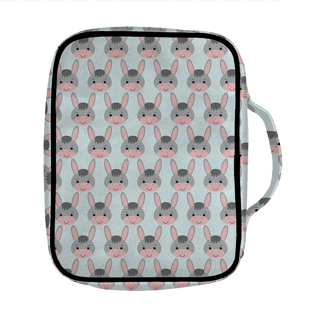 Cute Cartoon Donkey Pattern Print Front Pocket Bible Bag