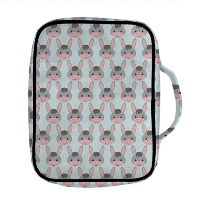 Cute Cartoon Donkey Pattern Print Front Pocket Bible Bag