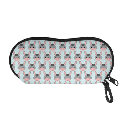 Cute Cartoon Donkey Pattern Print Glasses Case