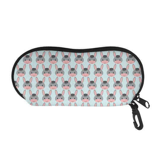 Cute Cartoon Donkey Pattern Print Glasses Case