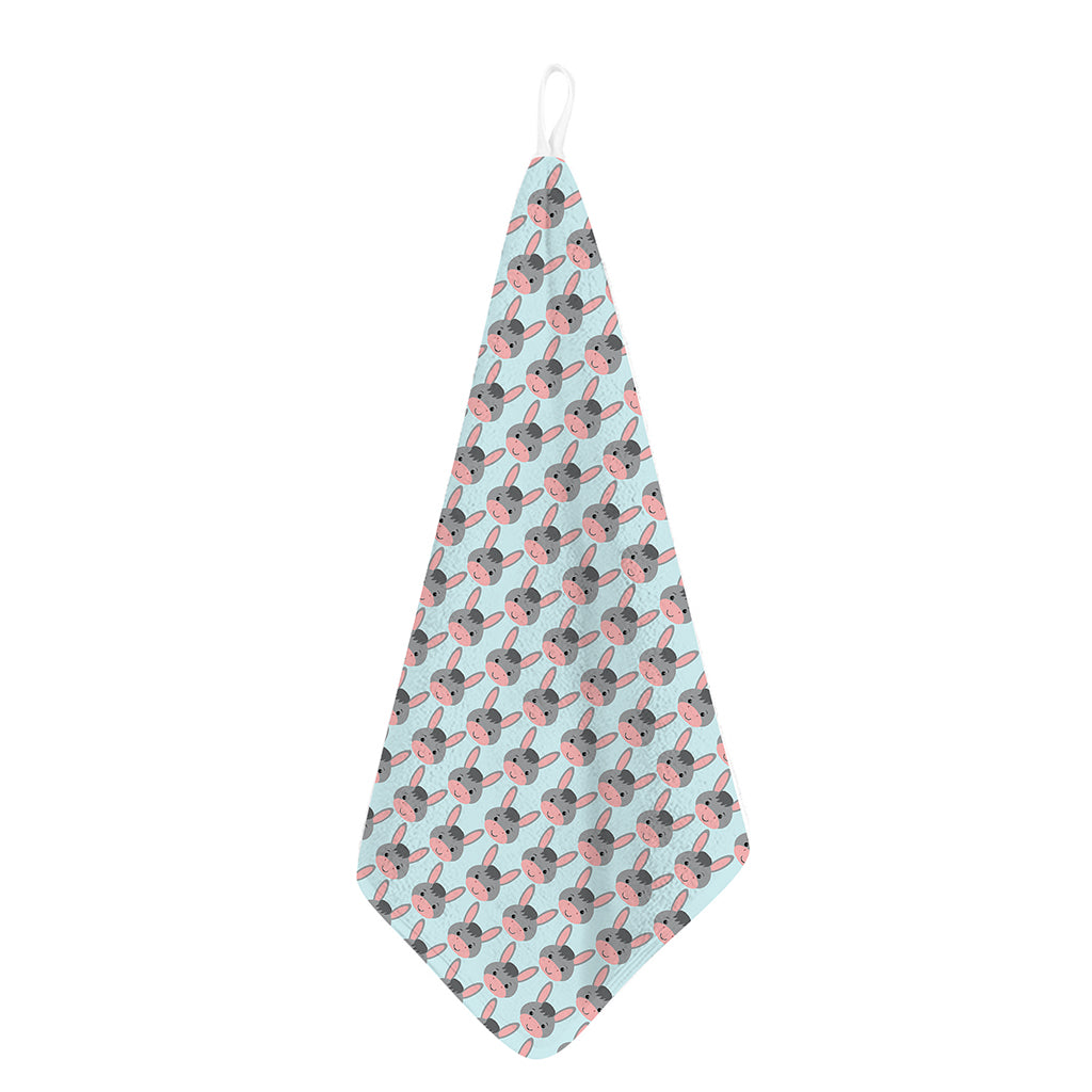 Cute Cartoon Donkey Pattern Print Hand Towel