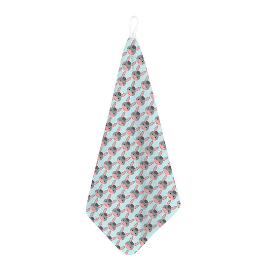 Cute Cartoon Donkey Pattern Print Hand Towel