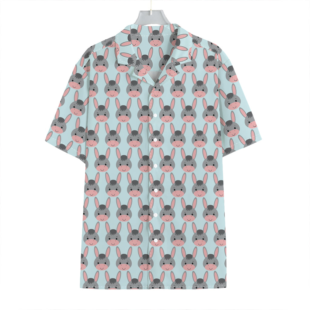 Cute Cartoon Donkey Pattern Print Hawaiian Shirt