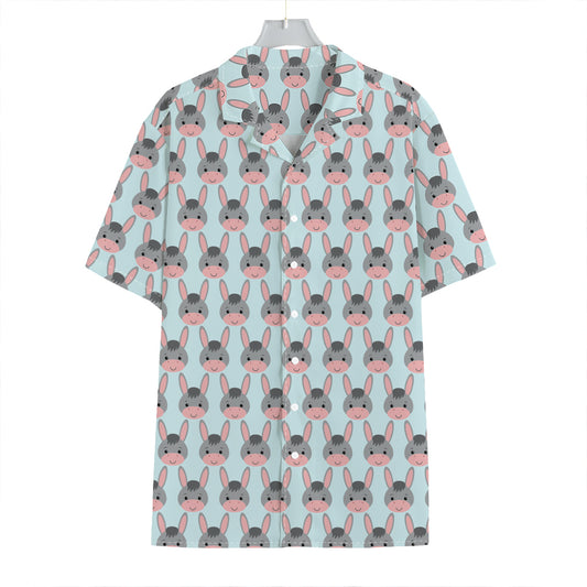 Cute Cartoon Donkey Pattern Print Hawaiian Shirt