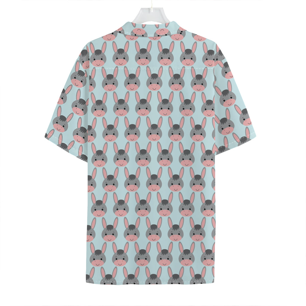 Cute Cartoon Donkey Pattern Print Hawaiian Shirt