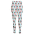 Cute Cartoon Donkey Pattern Print High-Waisted Pocket Leggings