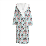 Cute Cartoon Donkey Pattern Print Hooded Bathrobe