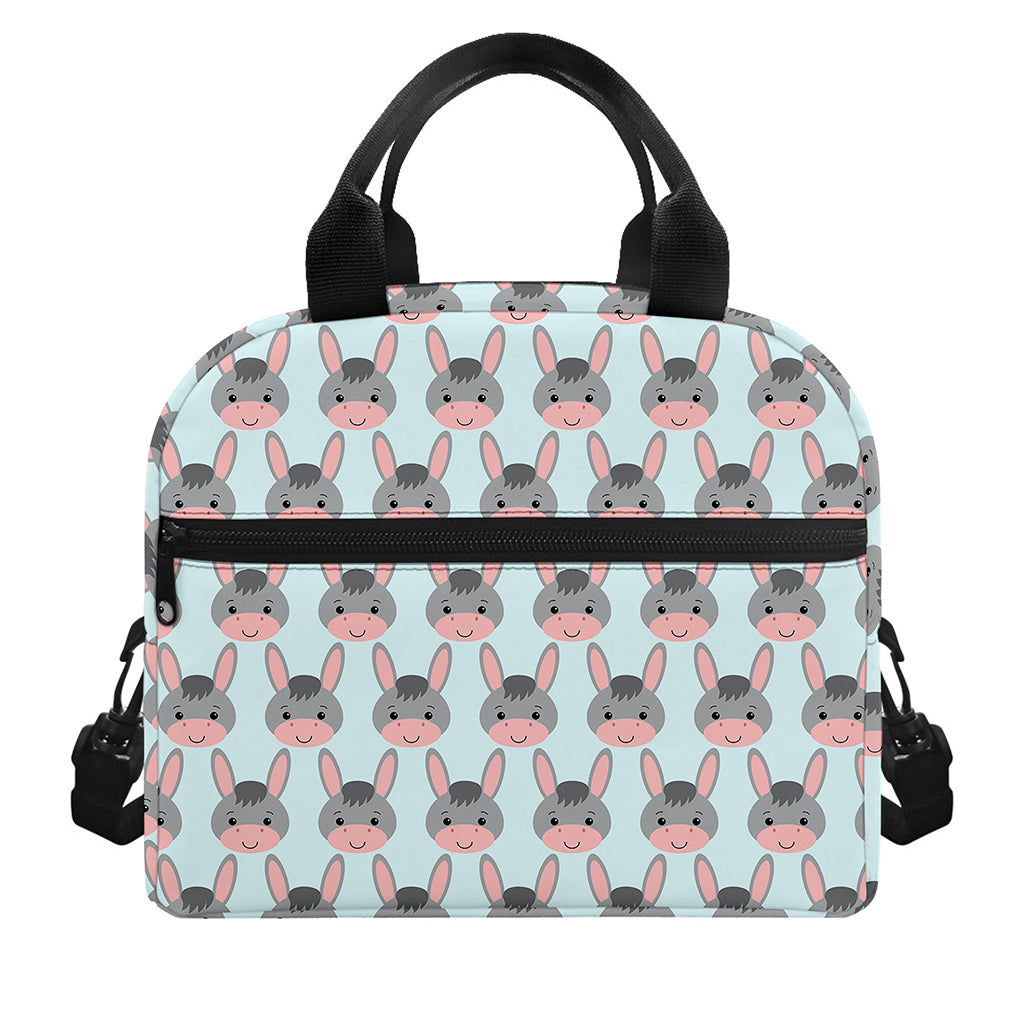 Cute Cartoon Donkey Pattern Print Insulated Lunch Bag