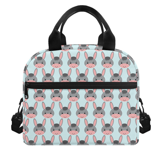 Cute Cartoon Donkey Pattern Print Insulated Lunch Bag