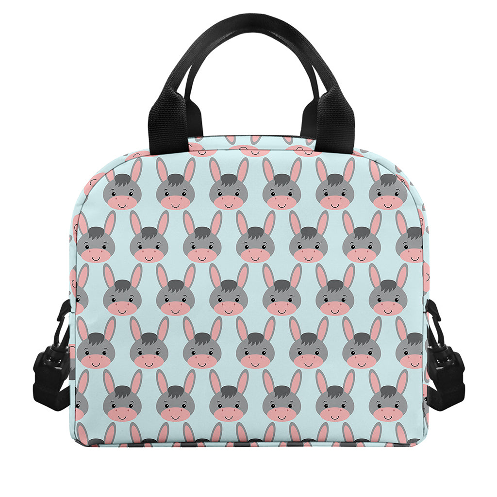 Cute Cartoon Donkey Pattern Print Insulated Lunch Bag