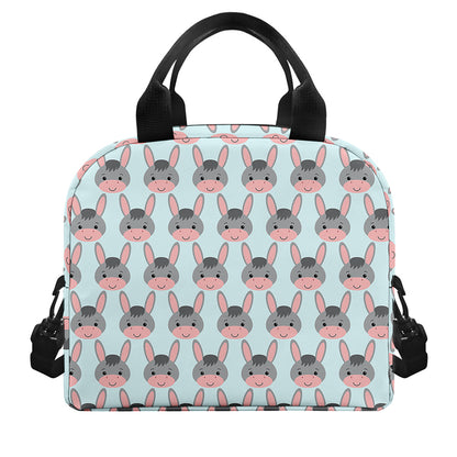 Cute Cartoon Donkey Pattern Print Insulated Lunch Bag