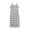 Cute Cartoon Donkey Pattern Print Jersey Midi Cami Dress