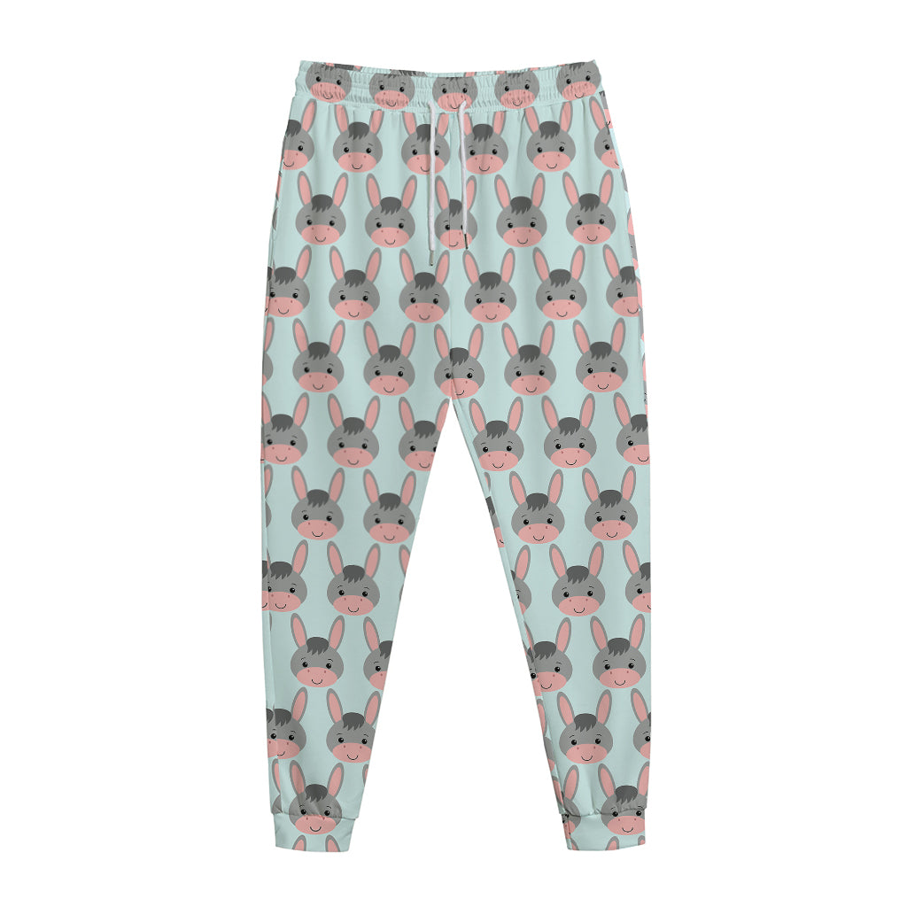 Cute Cartoon Donkey Pattern Print Jogger Pants