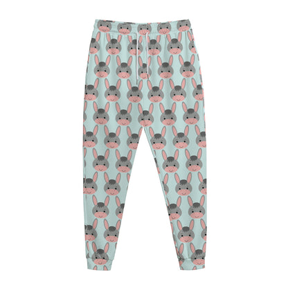 Cute Cartoon Donkey Pattern Print Jogger Pants