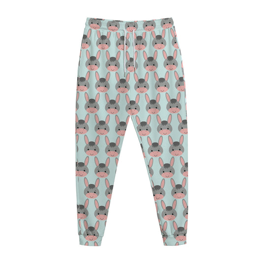 Cute Cartoon Donkey Pattern Print Jogger Pants