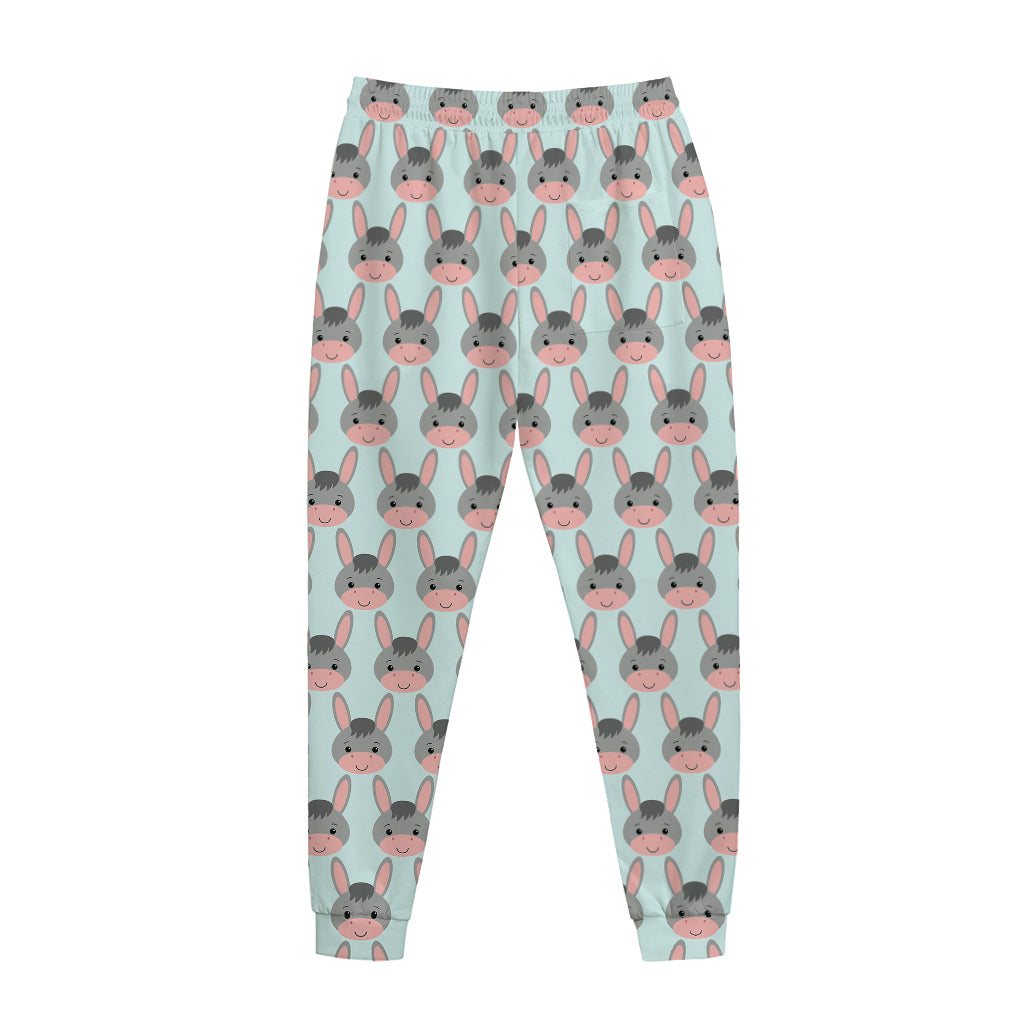 Cute Cartoon Donkey Pattern Print Jogger Pants