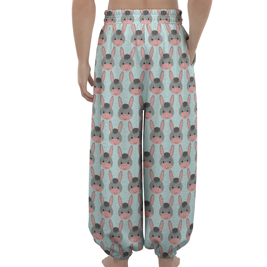 Cute Cartoon Donkey Pattern Print Lantern Pants