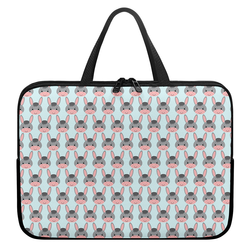 Cute Cartoon Donkey Pattern Print Laptop Sleeve With Handle