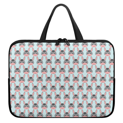 Cute Cartoon Donkey Pattern Print Laptop Sleeve With Handle