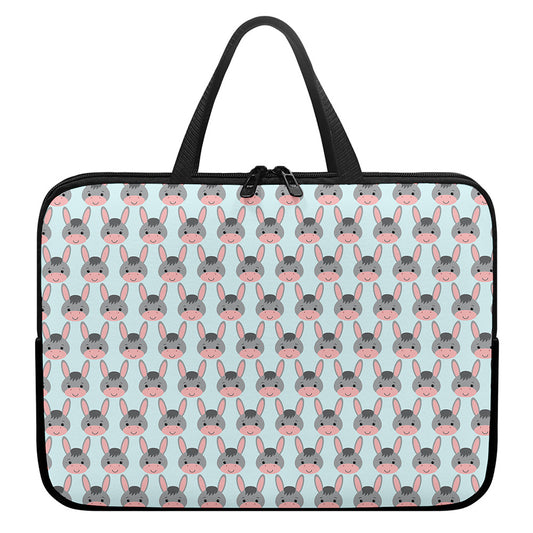 Cute Cartoon Donkey Pattern Print Laptop Sleeve With Handle
